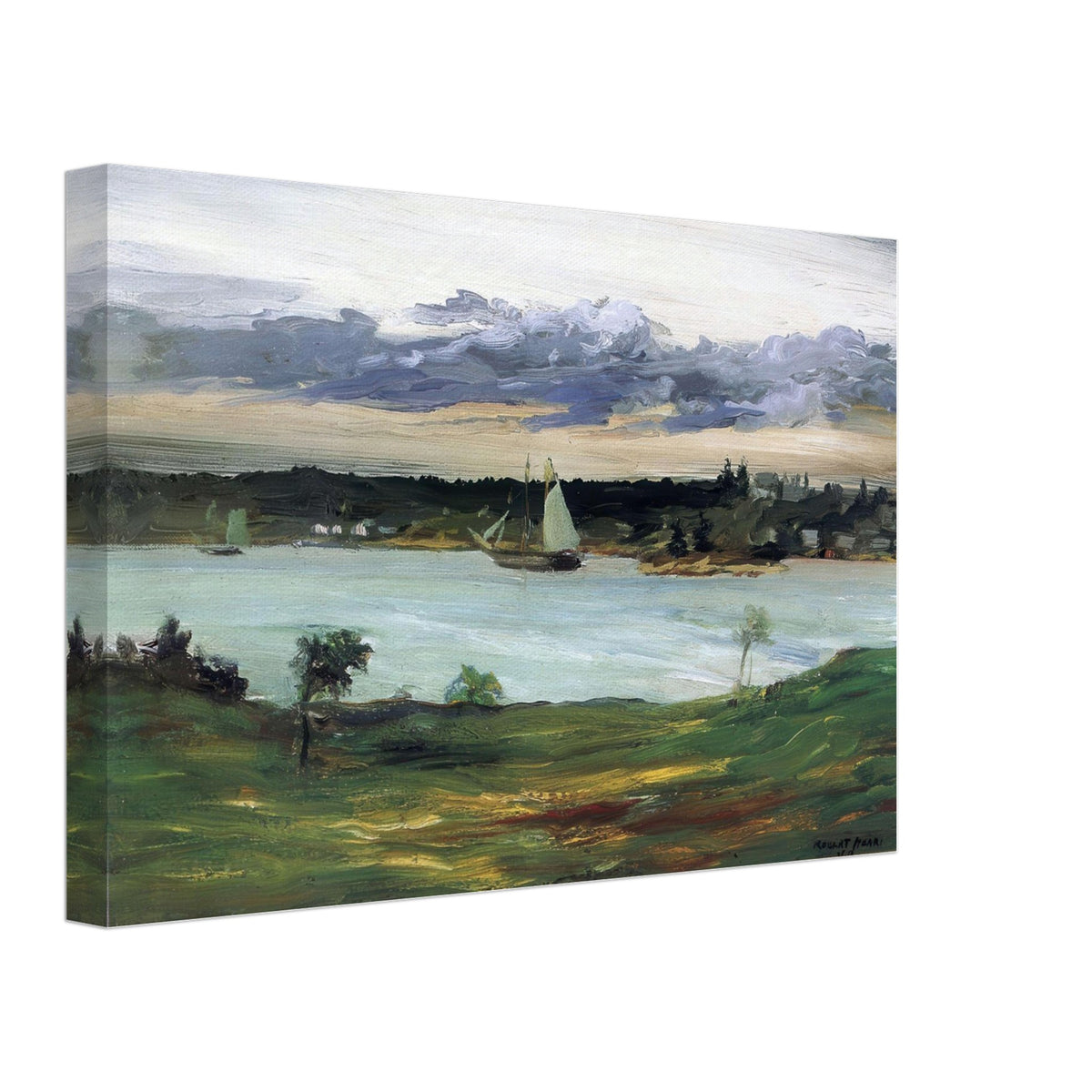 Ship in the Bay by Robert Henri, canvas, view 2