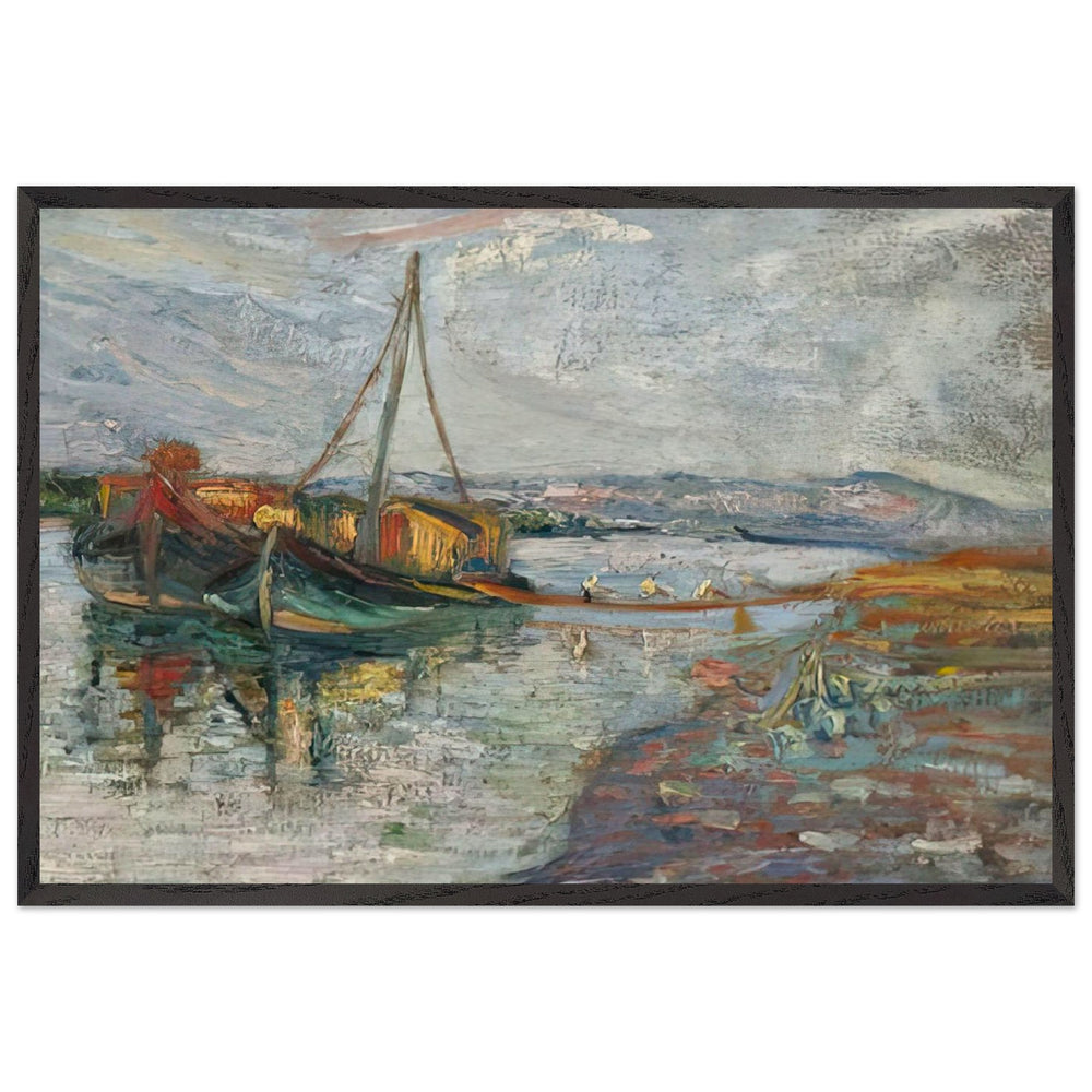 Ships down the Sava by Nadezda Petrovic, framed poster