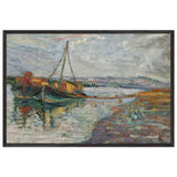 Ships down the Sava by Nadezda Petrovic, framed poster