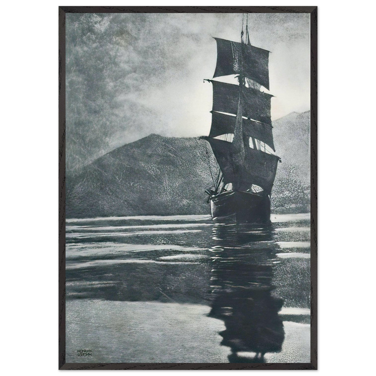 Sicilianische Brigg by Heinrich Kuhn, framed poster, view 3