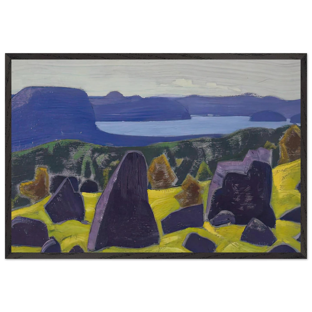 Sketch for Ladoga series by Nicholas Roerich, framed poster