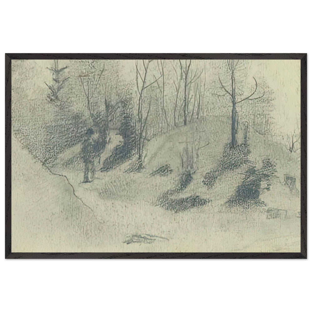 Sketch of Countryside by Nicholas Roerich, framed poster