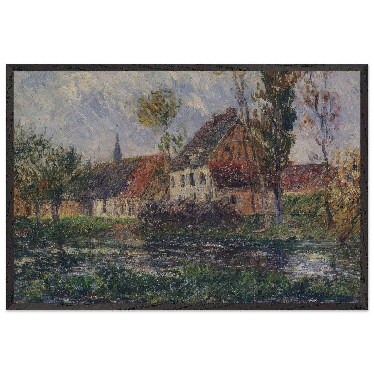 Small Farm by the Eure River by Gustave Loiseau, framed poster