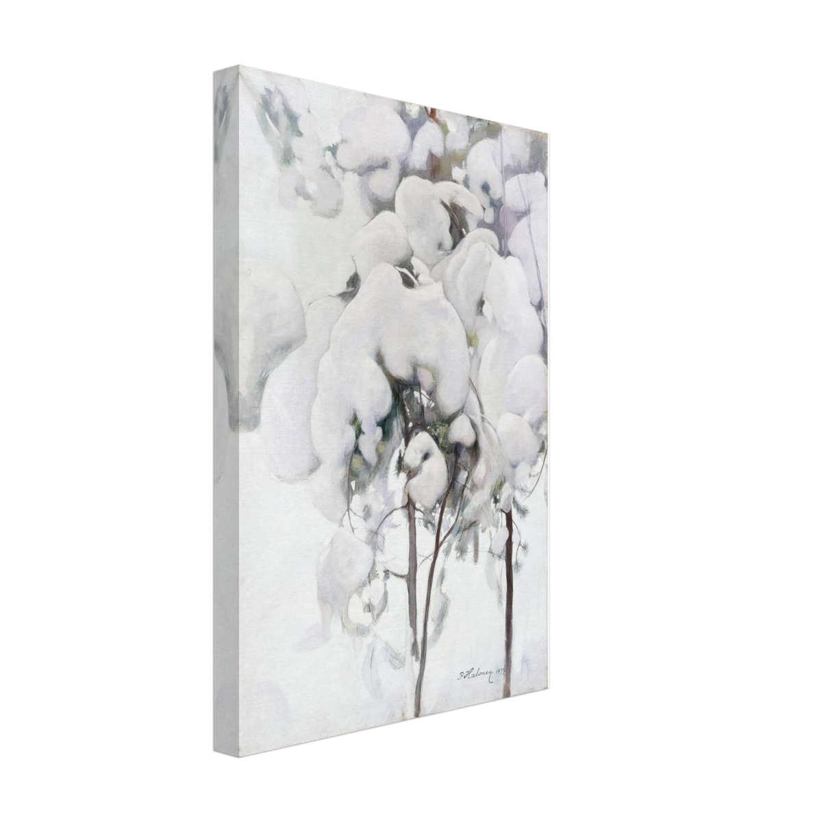 Snow-covered Pine Saplings by Pekka Halonen, canvas, view 2