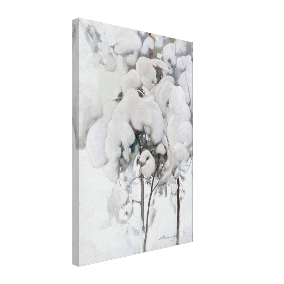Snow-covered Pine Saplings by Pekka Halonen, canvas