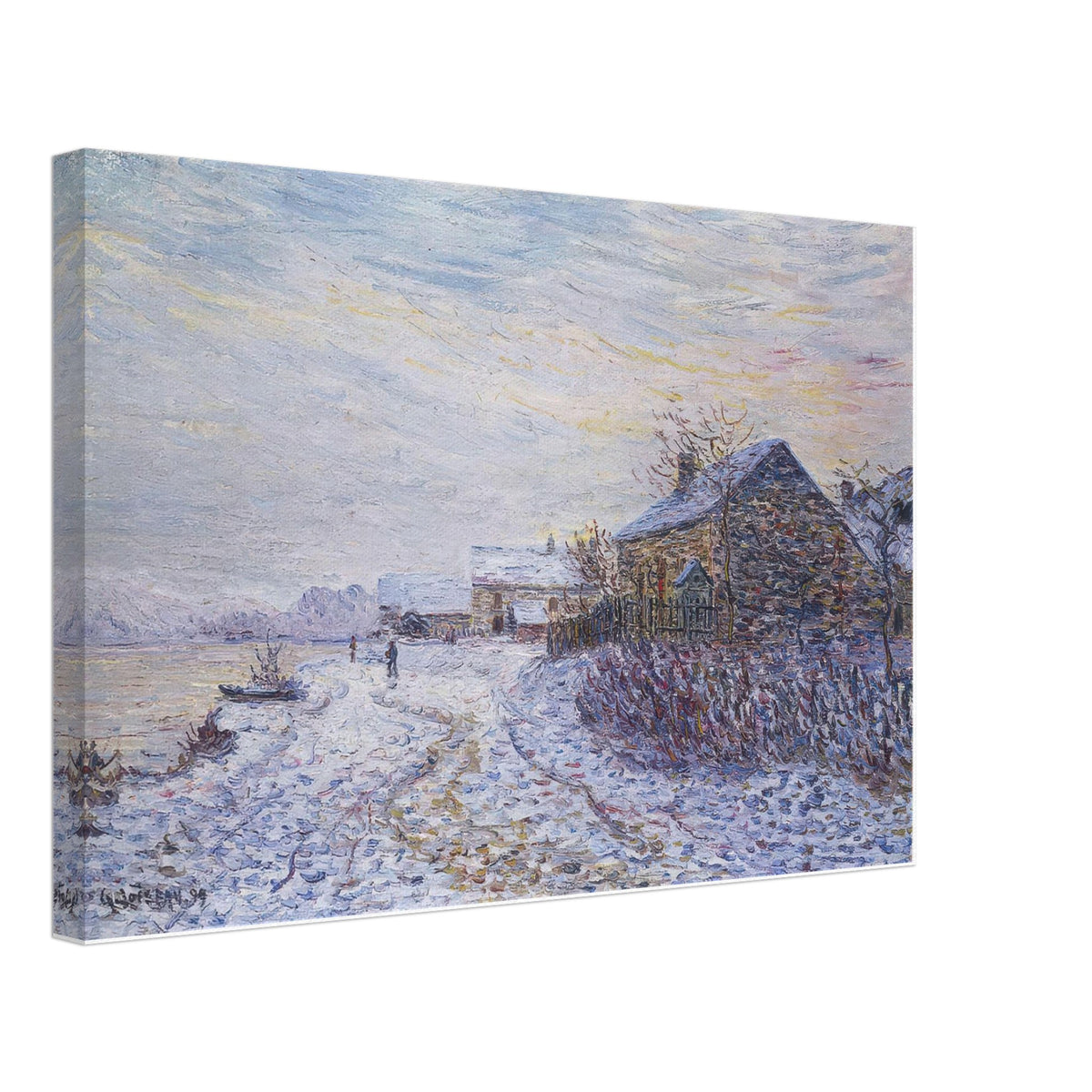 Snow Rifts Near the Seine by Gustave Loiseau, canvas