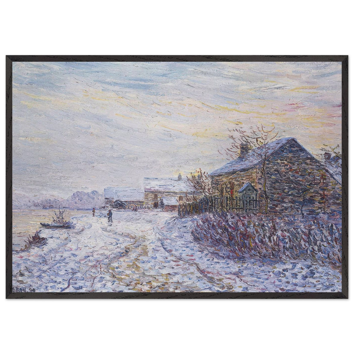 Snow Rifts Near the Seine by Gustave Loiseau, framed poster, view 3