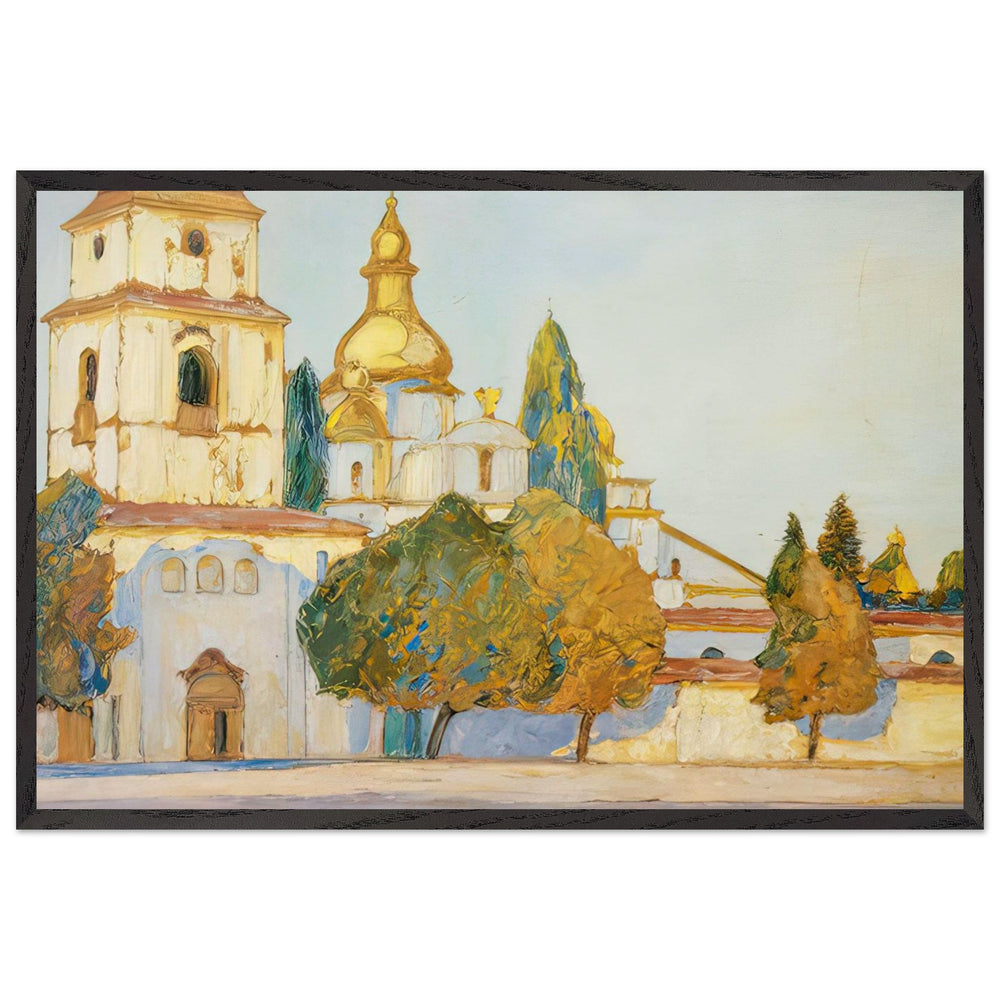 St. Michaels Cathedral in Kyiv by Vasyl Hryhorovych Krychevsky, framed poster