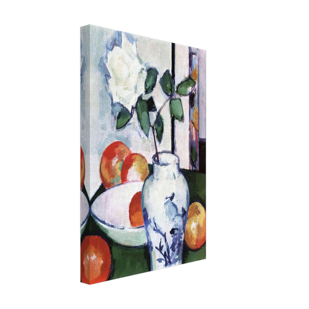 Still Life. Apples and a White Rose in an Oriental Vase by Samuel Peploe, canvas, view 2