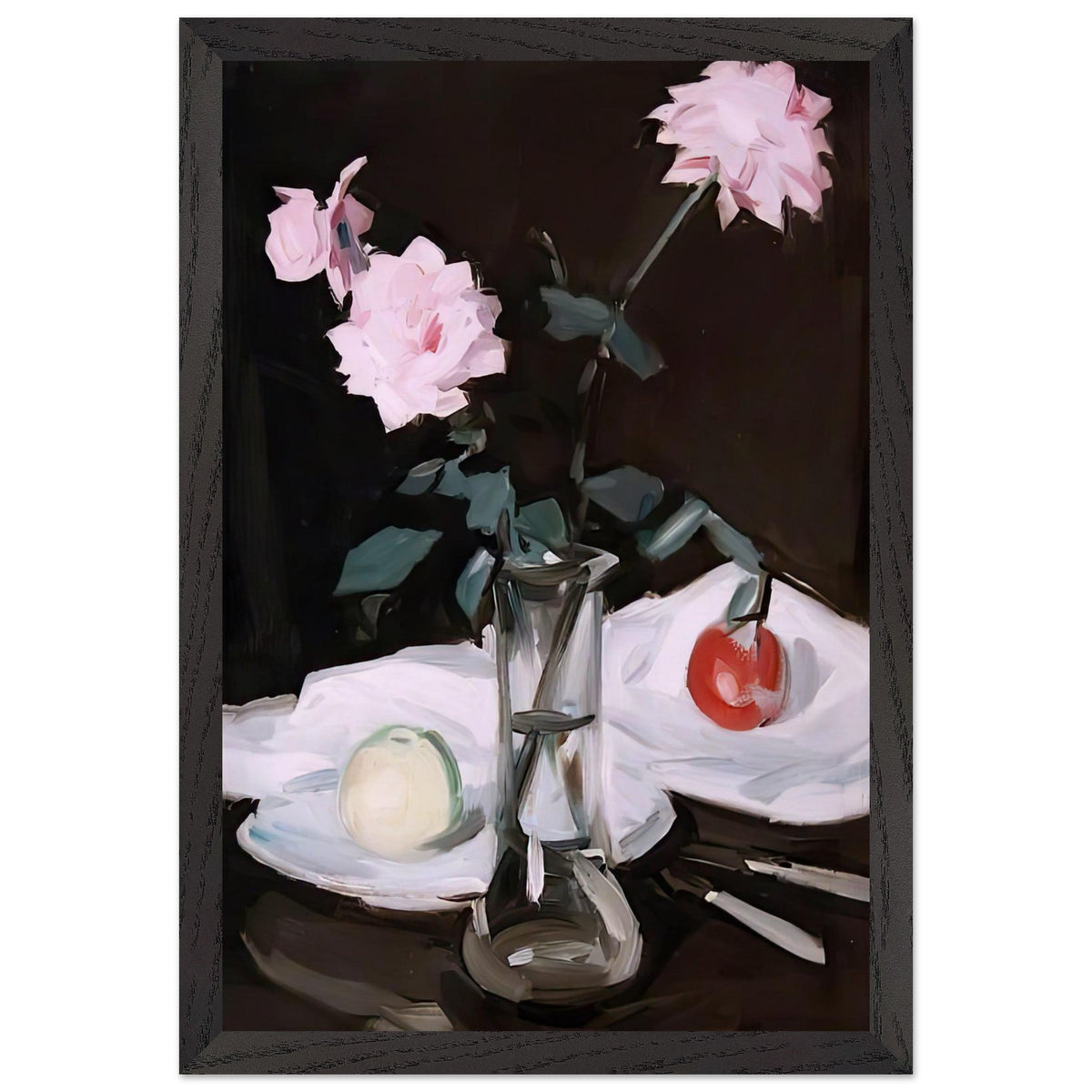 Still Life, Pink Roses by Samuel Peploe, framed poster, view 2