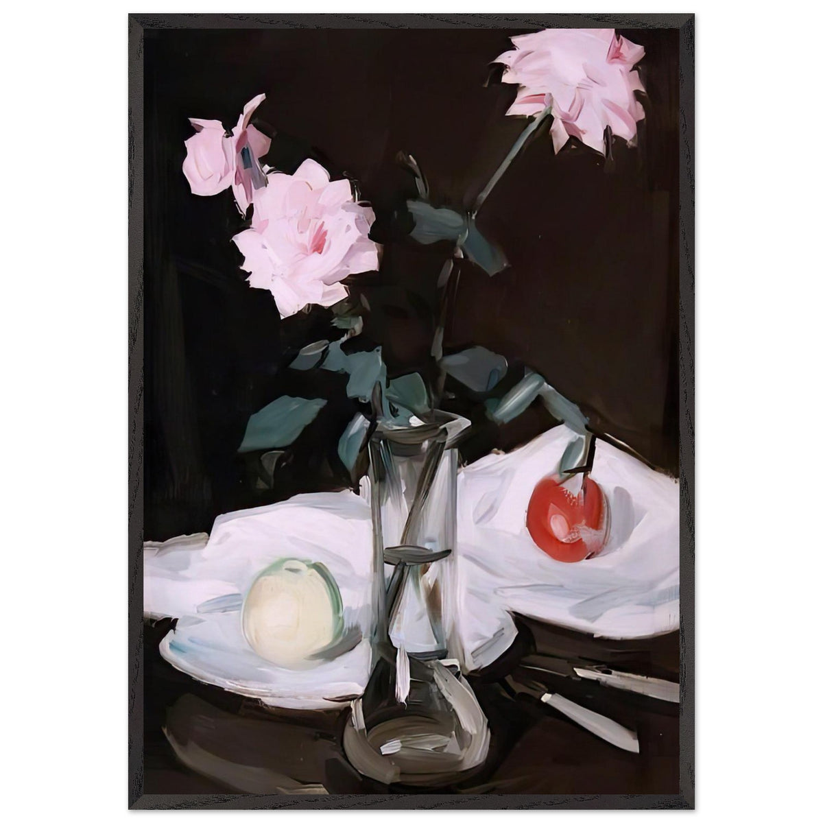 Still Life, Pink Roses by Samuel Peploe, framed poster, view 3