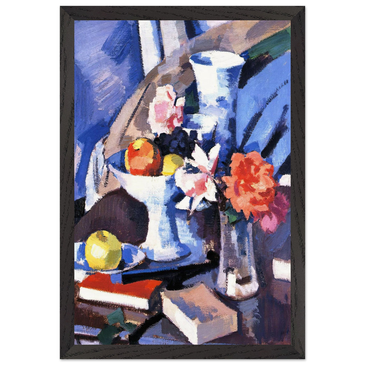 Still Life, Roses and Book by Samuel Peploe, framed poster, view 2