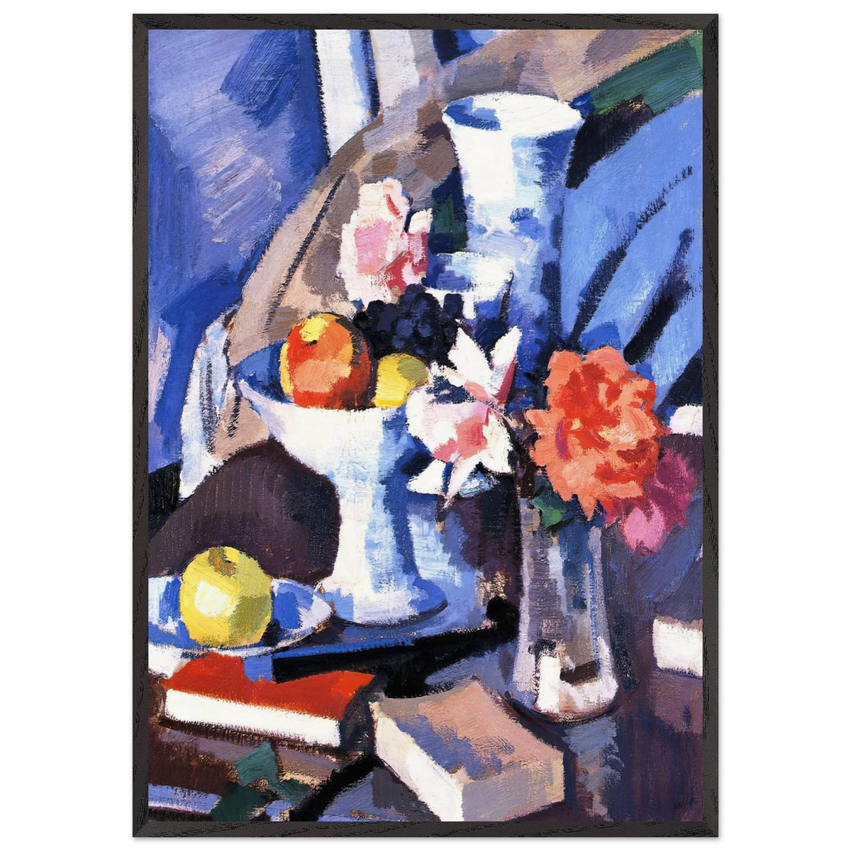 Still Life, Roses and Book by Samuel Peploe, framed poster, view 3