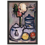 Still Life: Teapot with Flowers and Fruit by John Duncan Fergusson, framed poster, view 2