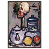 Still Life: Teapot with Flowers and Fruit by John Duncan Fergusson, framed poster, view 3