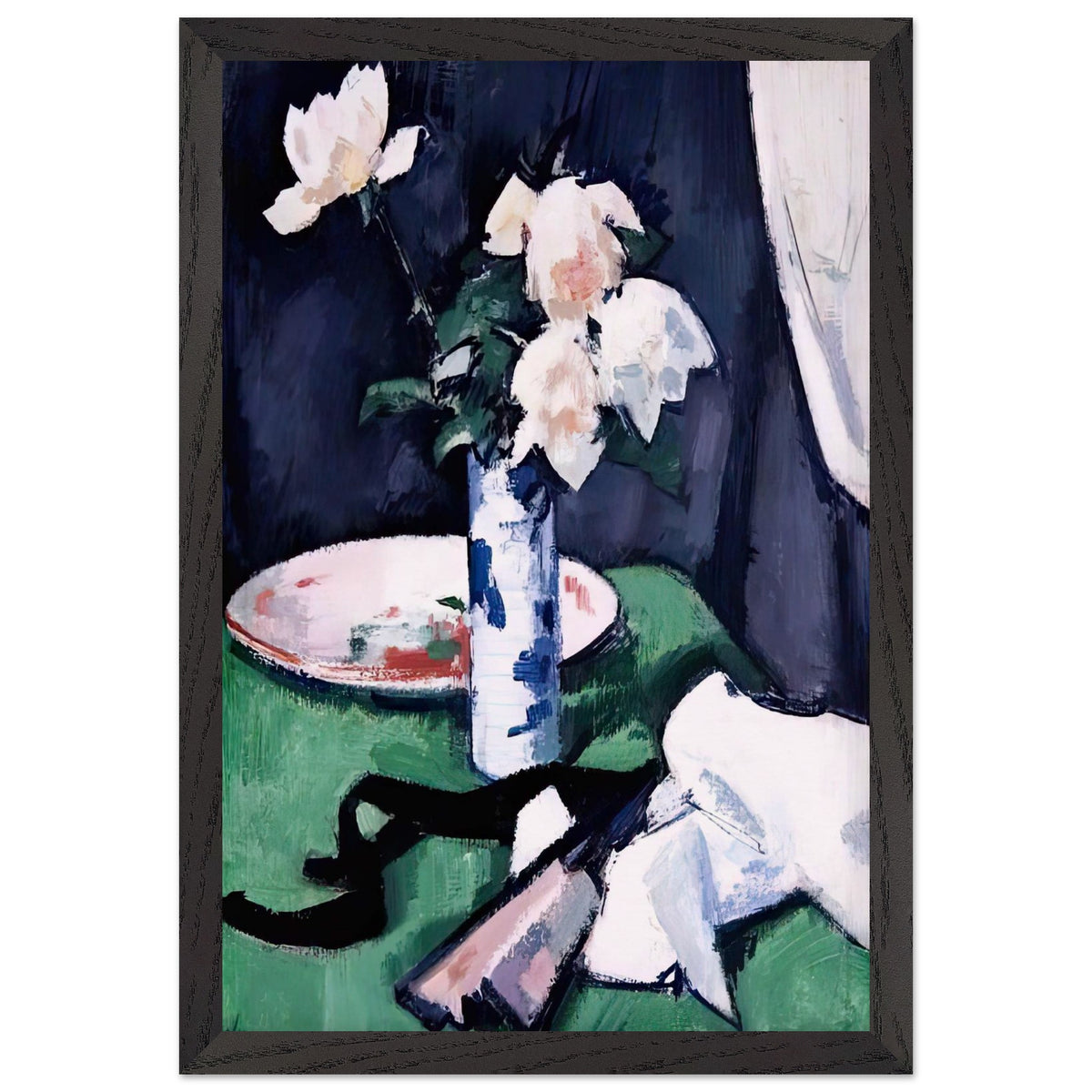 Still Life, White Roses by Samuel Peploe, framed poster, view 2