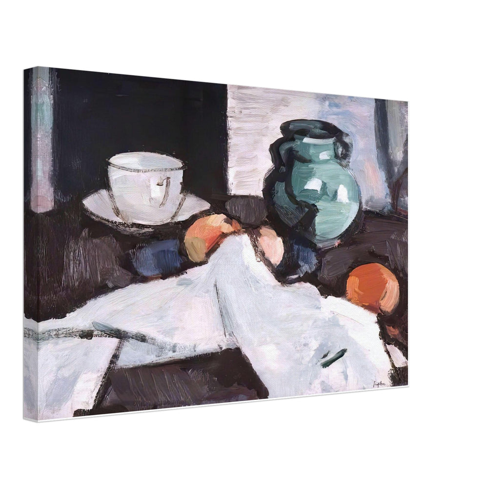 Still Life with Bowl of Fruit, Jug, Cup and Saucer by Samuel Peploe, canvas