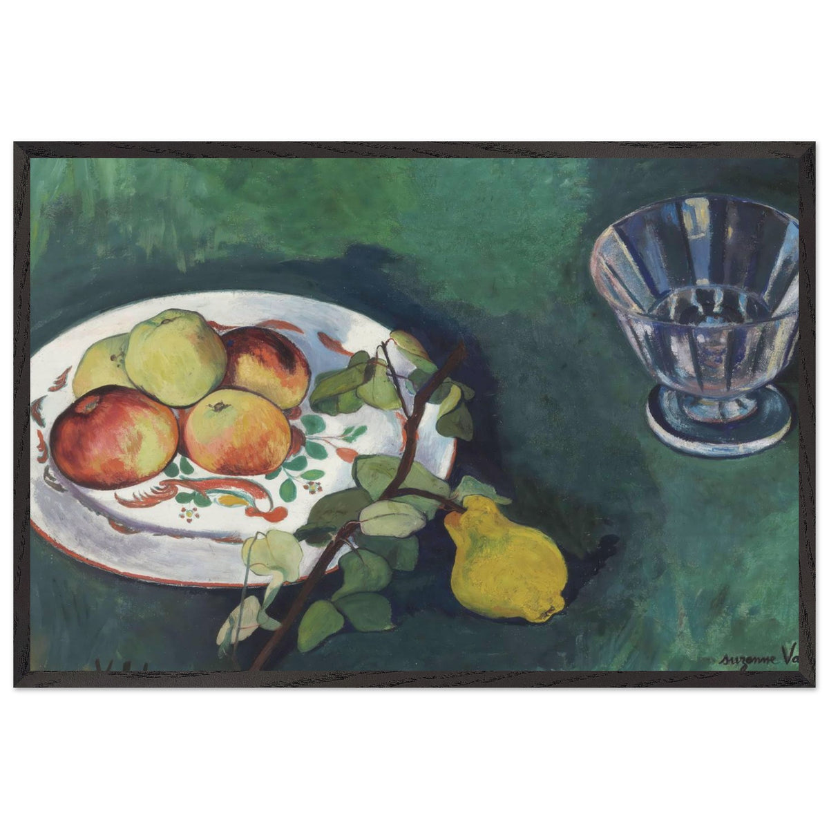 Still Life with Flowers and Fruits by Suzanne Valadon, framed poster