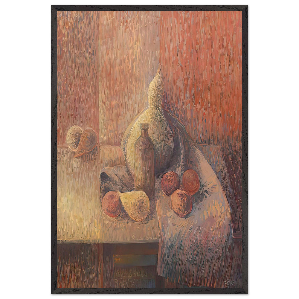 Still Life with Gourd by Stefan Popescu, framed poster