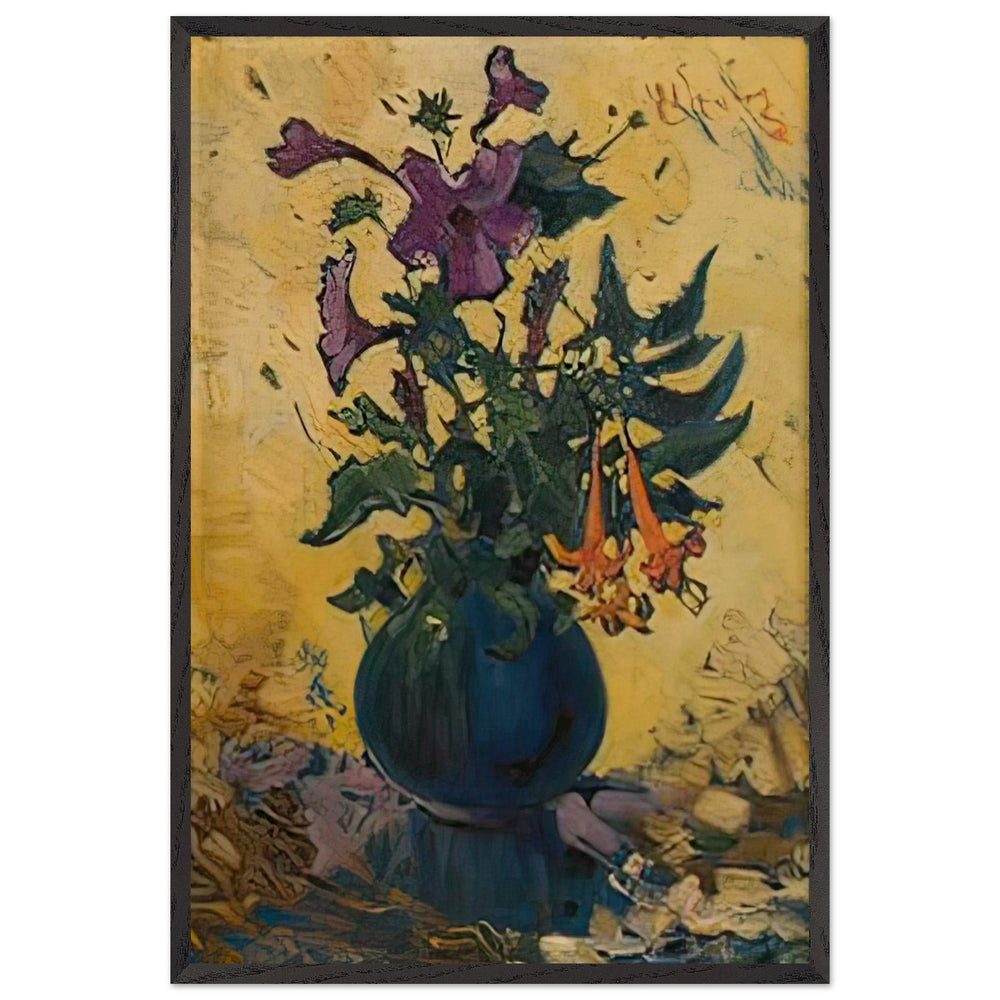 Still Life with Hibiscus and Fuchsias by Pieter Wenning, framed poster
