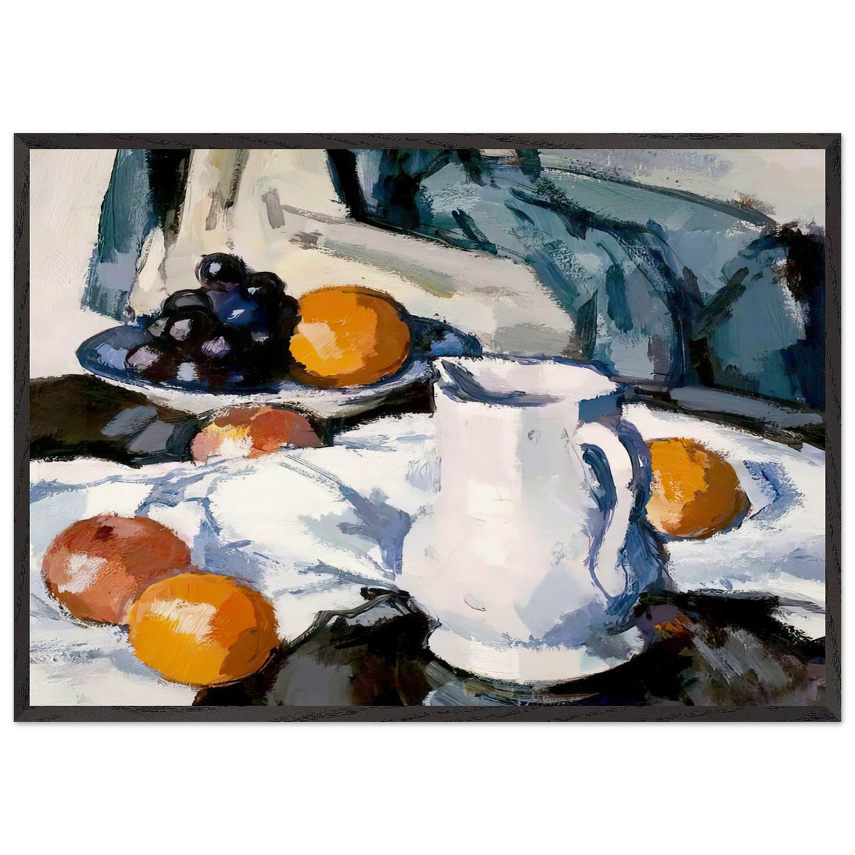 Still Life with Jug and Grapes by Samuel Peploe, framed poster, view 3