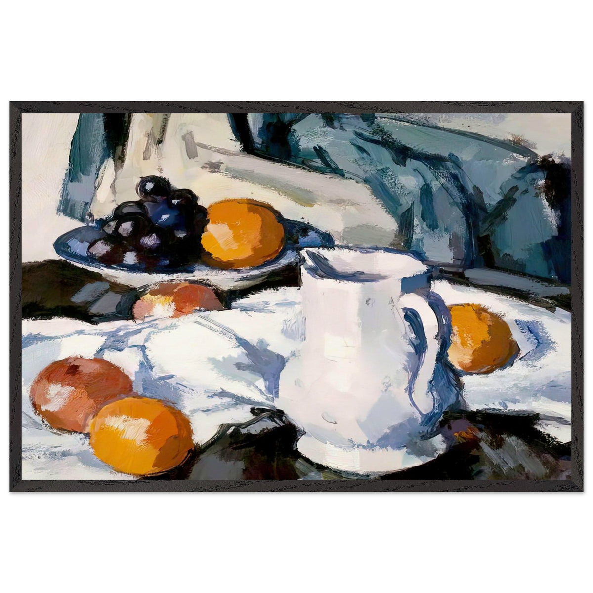 Still Life with Jug and Grapes by Samuel Peploe, framed poster