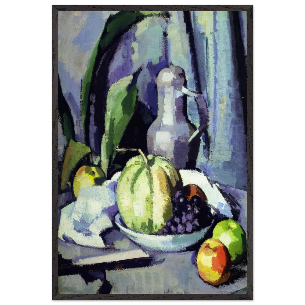 Still Life with Jug, Melon, Grapes and Apples by Samuel Peploe, framed poster