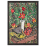 Still Life with Lilies, Fan and Red Mask by Theodor Pallady, framed poster, view 2