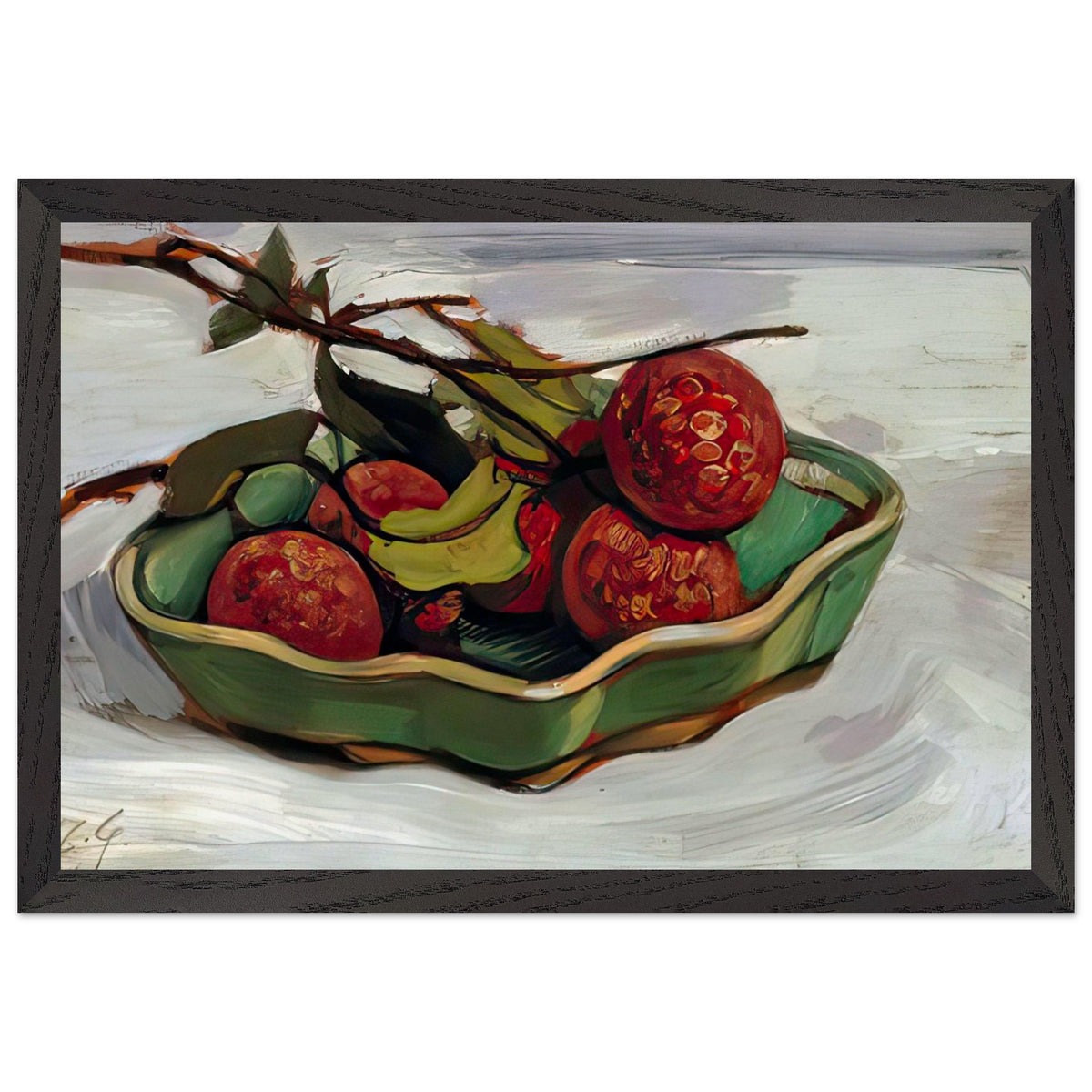Still Life with Lychees by Fujishima Takeji, framed poster, view 2