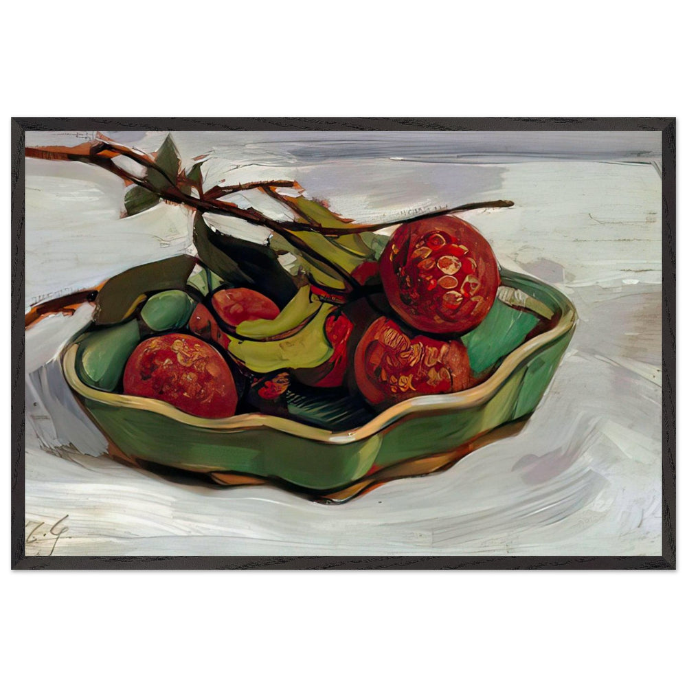 Still Life with Lychees by Fujishima Takeji, framed poster