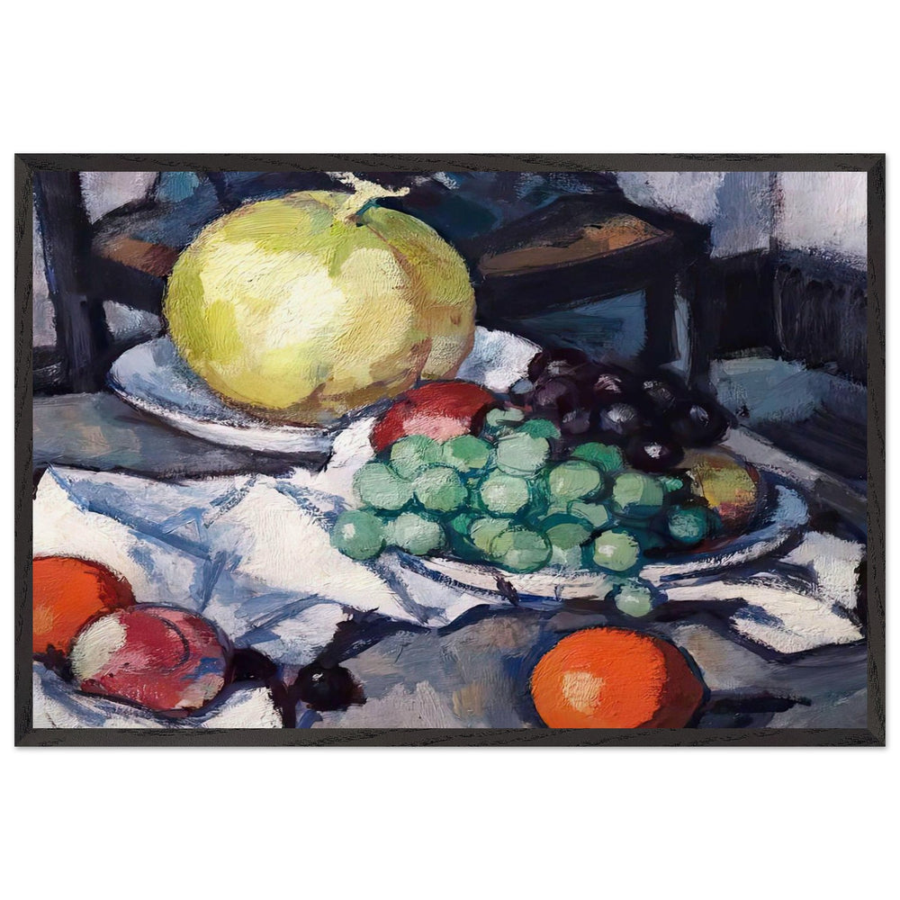 Still Life with Melon and Grapes by Samuel Peploe, framed poster