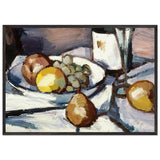 Still Life with Pears and Grapes by Samuel Peploe, framed poster, view 3