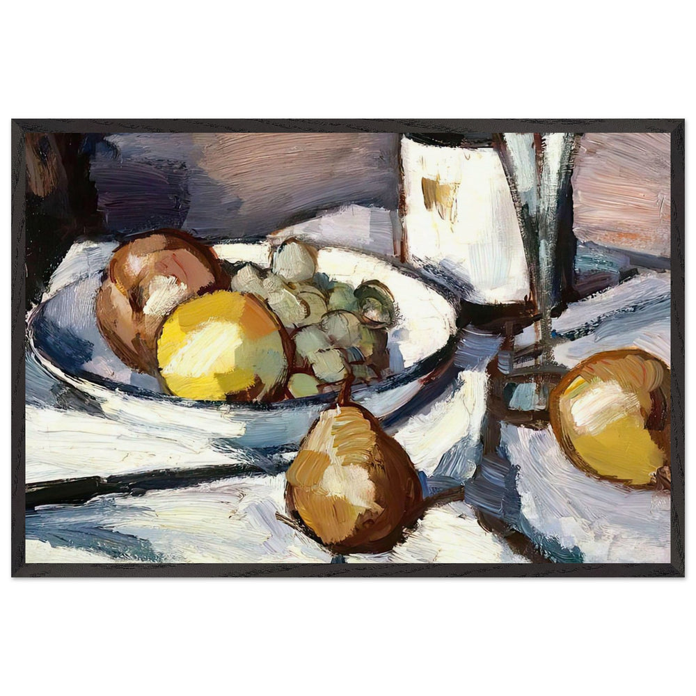 Still Life with Pears and Grapes by Samuel Peploe, framed poster