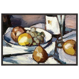 Still Life with Pears and Grapes by Samuel Peploe, framed poster
