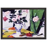 Still Life with Pink and Red Roses in a Chinese Vase by Samuel Peploe, framed poster, view 2