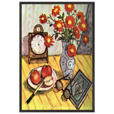 Still Life with Red Flowers by Theodor Pallady, framed poster