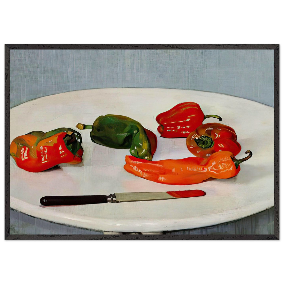 Still Life with Red Peppers on a White Lacquered Table by Felix Vallotton, framed poster, view 3