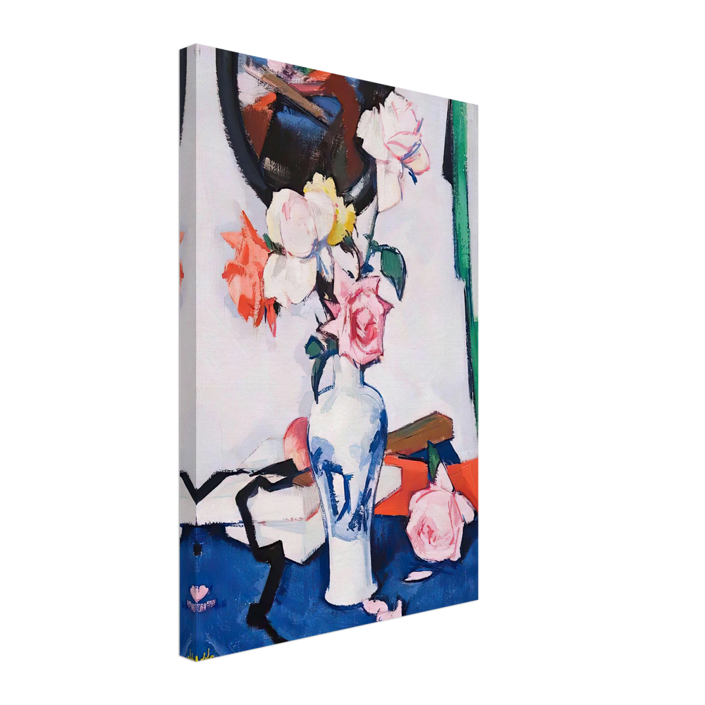 Still Life with Roses and Mirror by Samuel Peploe, canvas