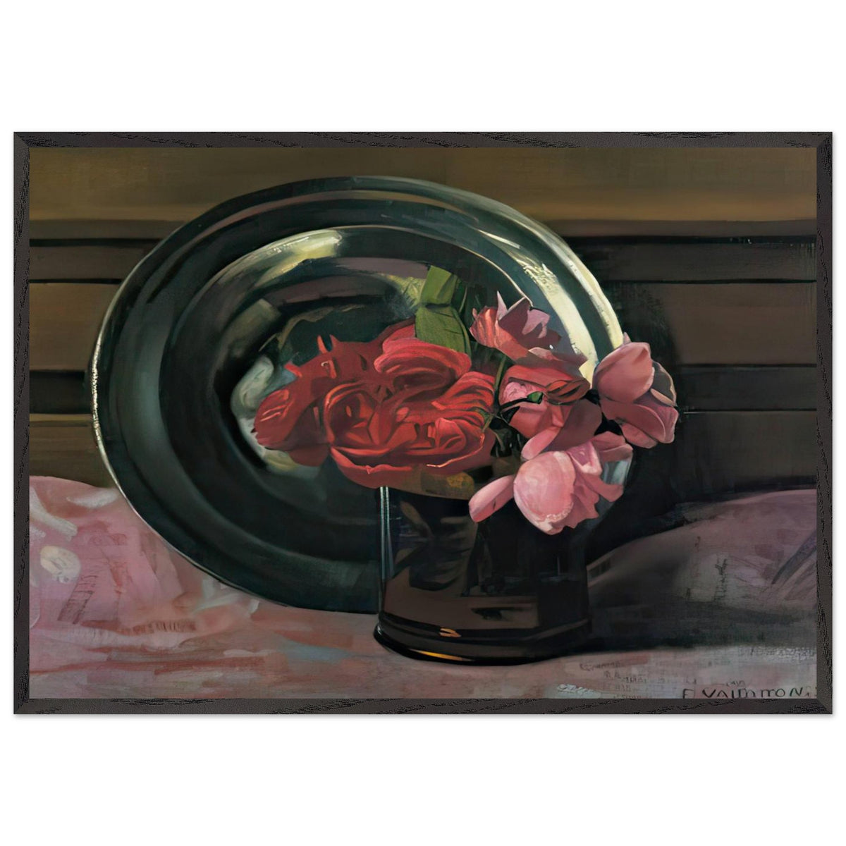 Still Life with Roses by Felix Vallotton, framed poster, view 3