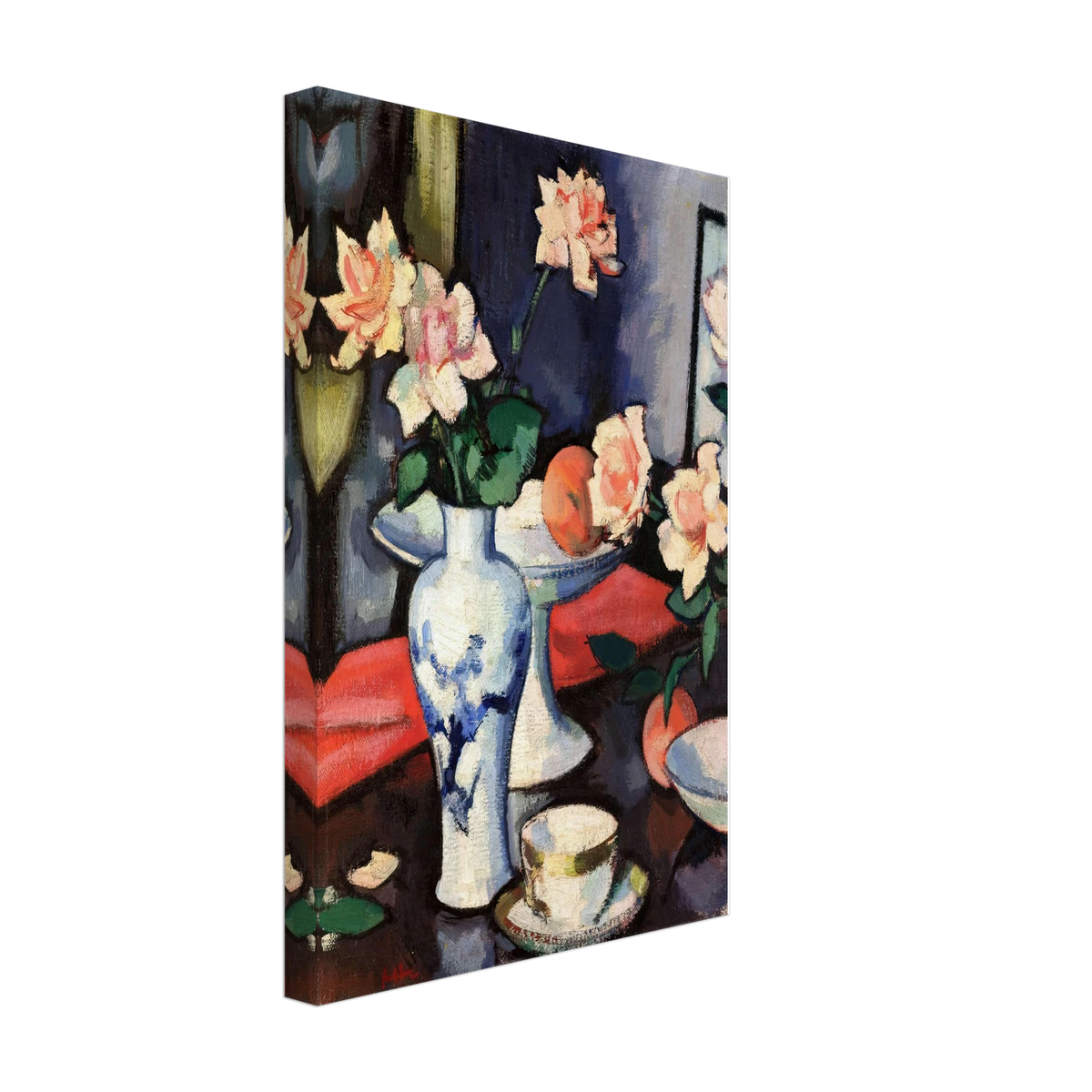 Still Life with Roses in a Chinese Vase by Samuel Peploe, canvas, view 2