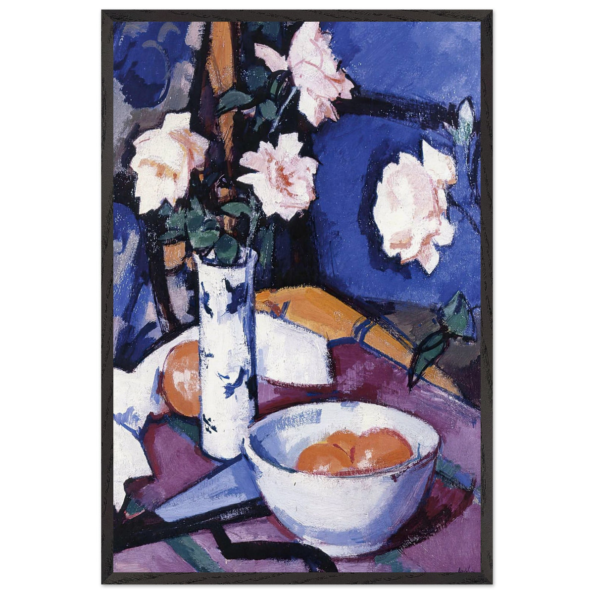 Still Life with Roses by Samuel Peploe, framed poster