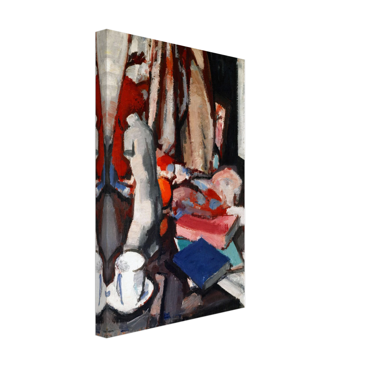 Still Life with Statuette and Books by Samuel Peploe, canvas, view 2