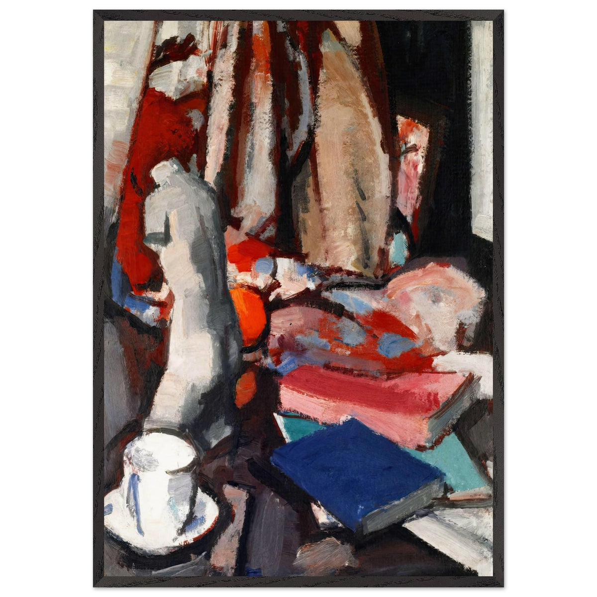 Still Life with Statuette and Books by Samuel Peploe, framed poster, view 3