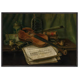 Still Life with Violin by Charles Alfred Meurer, framed poster, view 3
