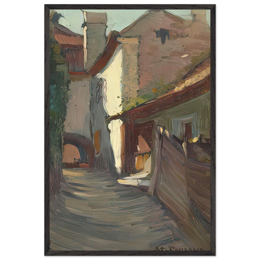Street from Bretania by Stefan Popescu, framed poster