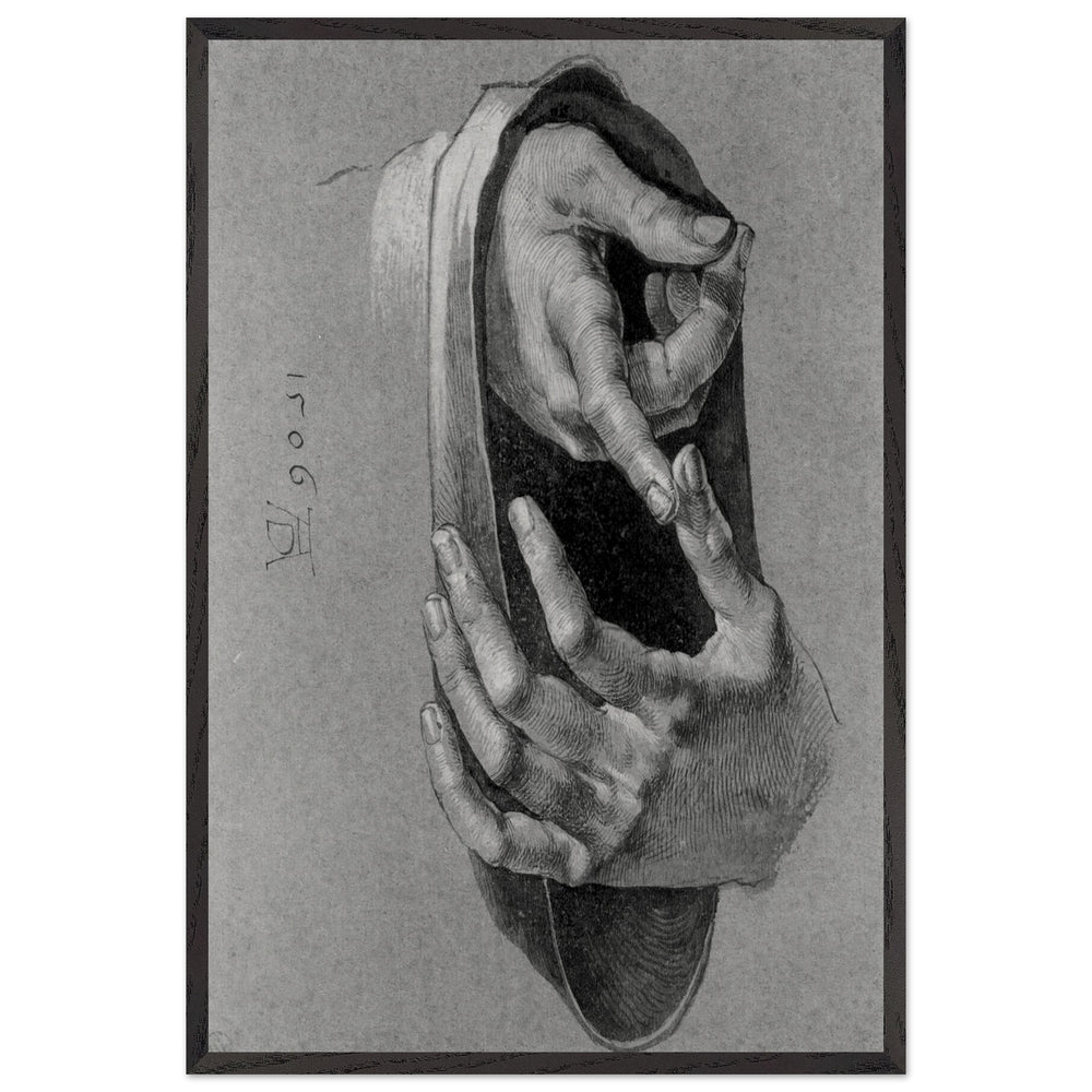 Study of Hands by Albrecht Durer, framed poster