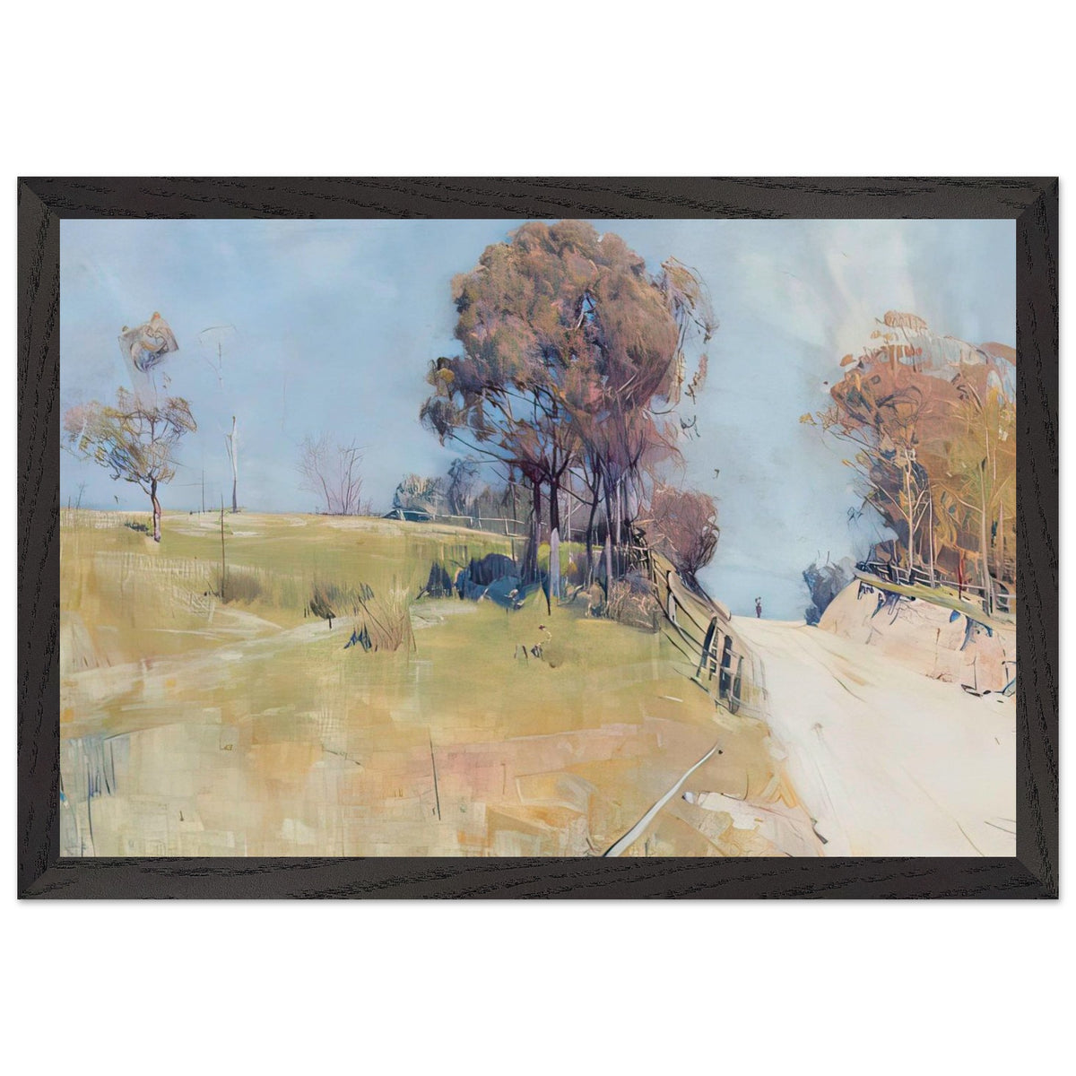 Sunlight, Cutting on a Hot Road by Arthur Streeton, framed poster, view 2
