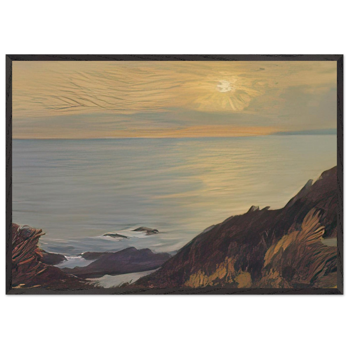 Sunlit Landscape of Cape Shio by Fujishima Takeji, framed poster, view 3