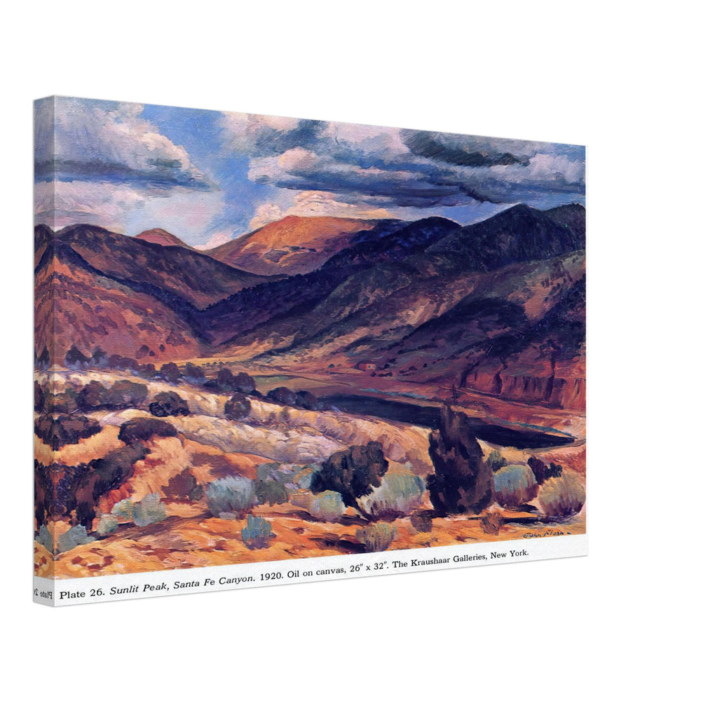 Sunlit Peak, Santa Fe Canyon by John French Sloan, canvas