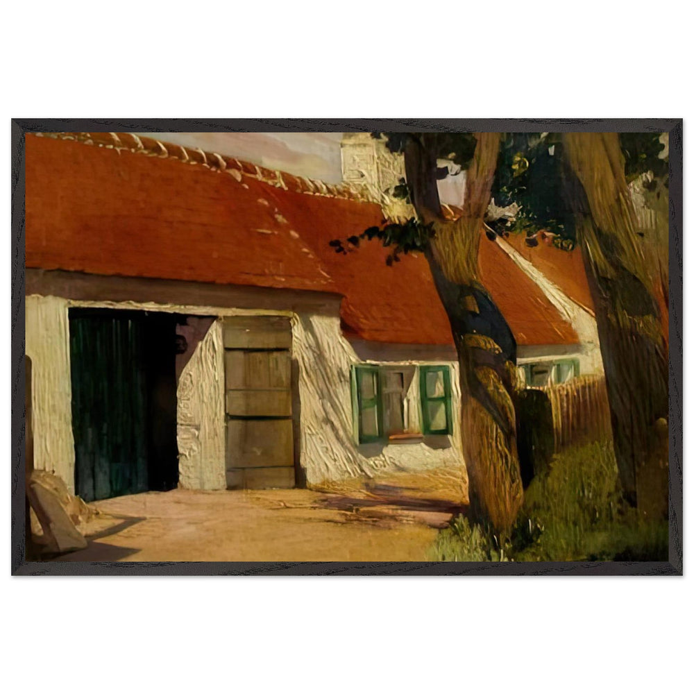 Sunny Farm by Firmin Baes, framed poster
